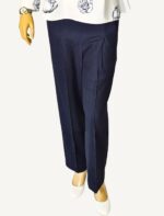 Navy Wide-Leg Slacks
